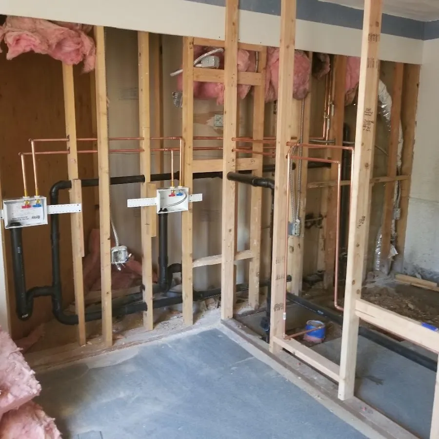 Copper pipe rough-in and plumbing installation in Sanford